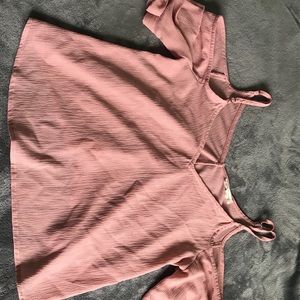 La Hearts cold shoulder pink top